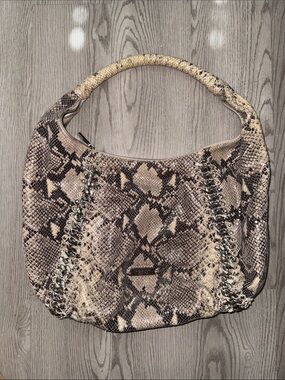 Michael Kors Python Shoulder Bag in Beige and Brown